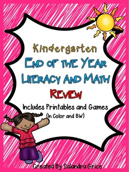 Preview of Kindergarten End of the Year Review
