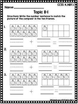 Kindergarten Envision Math Topic 11 by Keepin up with the Kinders