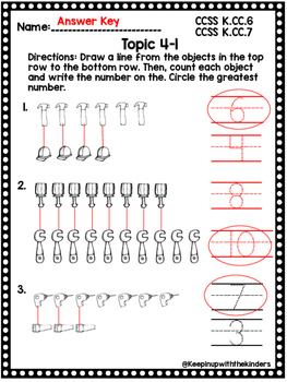 kindergarten envision math topic 4 worksheets by keepin up with the kinders