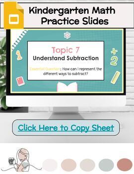 Preview of Kindergarten Envisions Slides | Topic 7 Subtraction - EDITABLE
