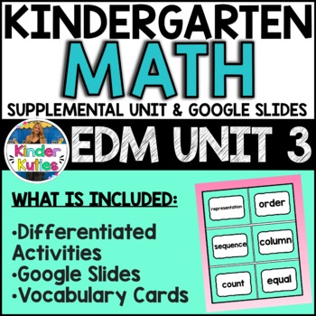 Kindergarten Everyday Math Unit 3 Worksheet & Vocabulary Pack CCSS Aligned