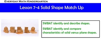 Preview of Kindergarten Everyday Math lesson 7.4