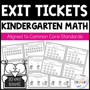 Preview of Kindergarten Exit Tickets | Math Quick Checks | Spiral Review