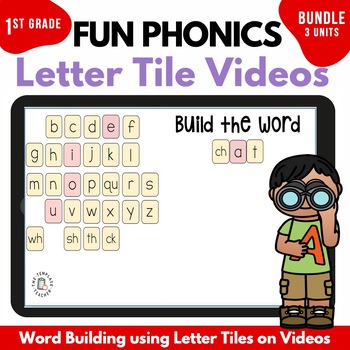 Preview of Kindergarten FUN Phonics Practice Review Magnetic Letter Tile Activities BUNDLE