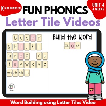 Preview of Kindergarten FUN Phonics Magnetic Letter Tile Videos Unit 4 Activities