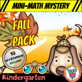 Kindergarten Fall Packet of Mini Math Mysteries (Printable & Digital Worksheets)