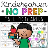 Kindergarten Fall NO PREP Math and Literacy
