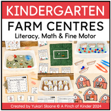 Kindergarten Farm Themed Centers: Literacy, Math & Fine Motor