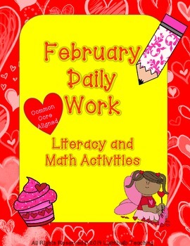 Preview of Kindergarten February Daily Work in Literacy and Math