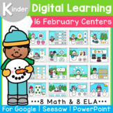 Kindergarten February Digital Centers | Phonics and Math |