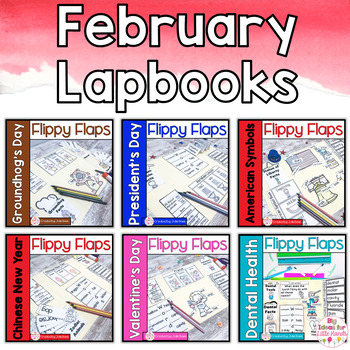 Preview of Kindergarten February Lapbook Activities Bundle | Interactive Notebook