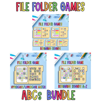 Preview of Kindergarten File Folder Games ABCs Bundle