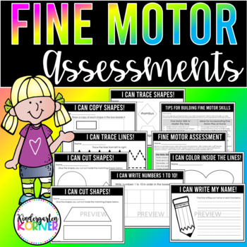 Preview of Kindergarten Fine Motor Assessments Binder Fine Motor Skills Activities