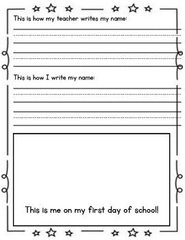 Kindergarten First Day of School Writing Name FREEBIE by Primary Toolbox