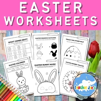 Preview of Kindergarten & First Grade Easter Activities & Worksheets - Numbers, Arts