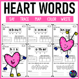 Kindergarten, First Grade Heart Words Worksheets (Science 