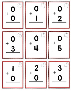 Preview of Kindergarten & First Grade Math Fact Fluency Cards 0-10
