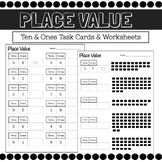 Kindergarten & First Grade Place Value Worksheets and Task Cards