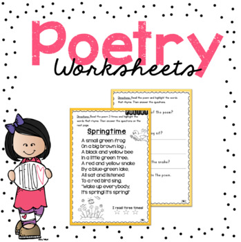 Preview of Kindergarten & First Grade Poetry Unit -  Reading and Comprehension Worksheets