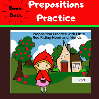 Preview of Kindergarten/First Grade Prepositions Assessment and Practice -- Boom Deck