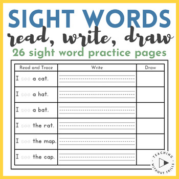 sight word sentence writing worksheets
