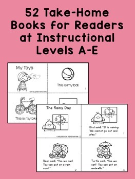 Kindergarten Homework - Reading BUNDLE for Guided Reading levels A-E