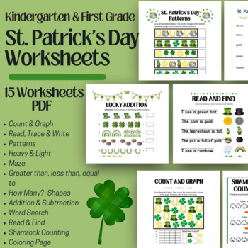Preview of Kindergarten & First Grade St. Patrick's Day Workbook