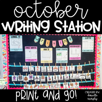 Preview of Kindergarten First Grade Writing Center October, Halloween Writing