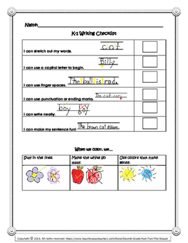 Preview of Kindergarten/First Grade Writing Rubrics, Checklists, Self Assessment