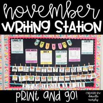 Preview of Kindergarten First Grade Writing Station November