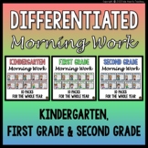 Kindergarten, First Grade and Second Grade Morning Work (D