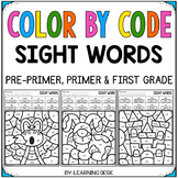 Kindergarten, First, Second Grade Color by Code Sight Word