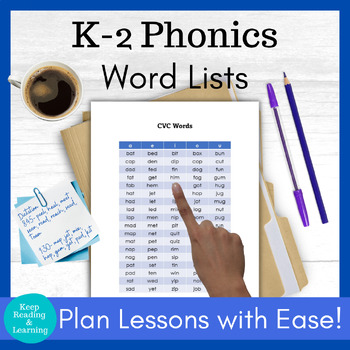 Preview of First Second Grade Phonics Decodable Word Lists for Reading Spelling or Tests