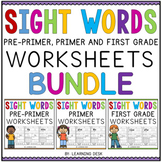 Kindergarten First Second Grade Sight Words Practice Worksheets