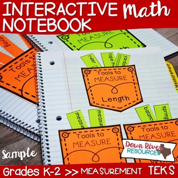 Preview of Kindergarten, First & Second Grade Math Interactive Notebook: Measurement Sample