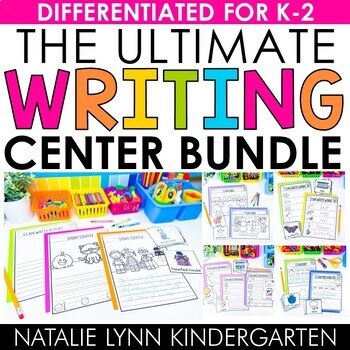 Preview of Kindergarten First Second Grade Writing Center Activities for the Year Bundle