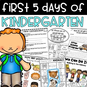 Kindergarten First Week, First Week of School Activities