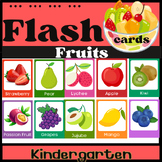 Kindergarten Flash Cards Fruits, vocabulary and illustrations