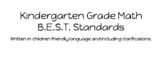 Kindergarten Florida B.E.S.T. Standards Math