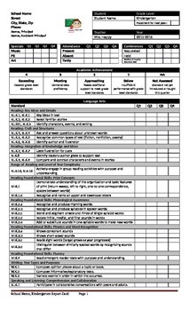 Preview of Kindergarten Florida Standards Common Core Report Card
