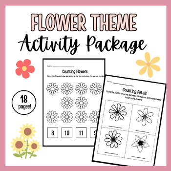 Preview of Flower Theme Printable Activity Package- Perfect For Spring!