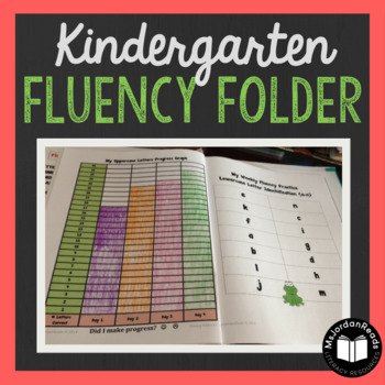 Preview of Kindergarten Fluency Folder | Weekly Lists + Progress Graphs
