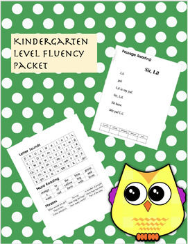 Preview of Kindergarten Fluency Packet