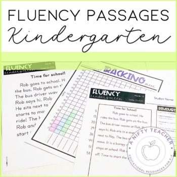 Preview of Kindergarten Fluency Passages for Progress Monitoring Reading Intervention