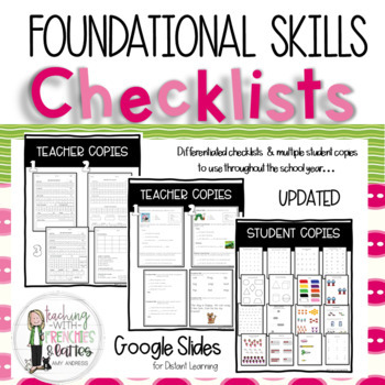 Preview of Kindergarten Foundational Skills Monthly Checklists