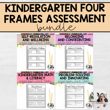 Preview of Kindergarten Four Frames Checklists Assessment Tool | Bundle | 2 versions