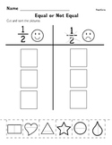 Kindergarten Fraction Worksheet