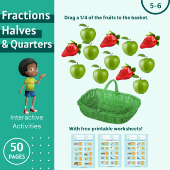 Preview of Kindergarten Fractions Activities with free printable worksheet