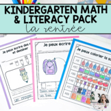 Kindergarten French Back to School Math and Literacy Works