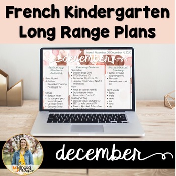 Preview of Kindergarten French Immersion Plans: December